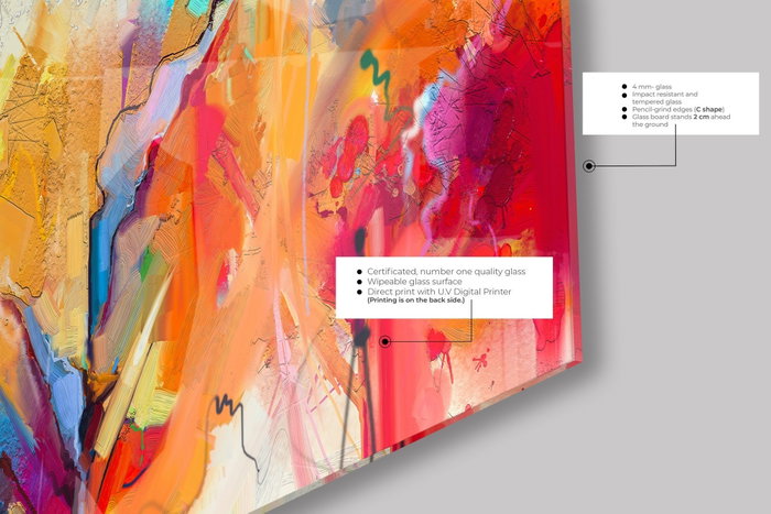 Wallity Cuadro decorativo de vidrio templado Multicolor 70 x 100 cm